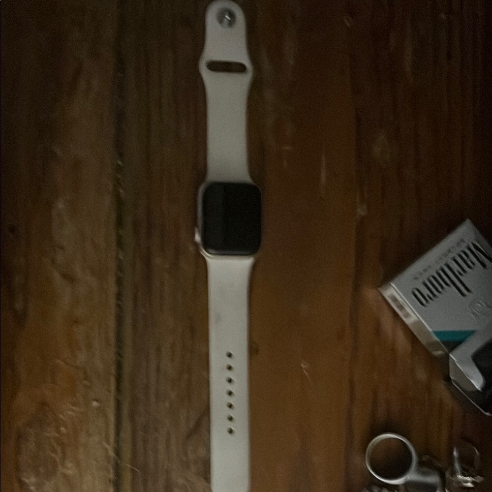 White Smartwatch with Silicone Band